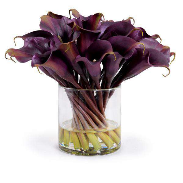 Eggplant Calla Lily Arrangement-New Growth Designs-NGD-15051EP-Decor-3-France and Son