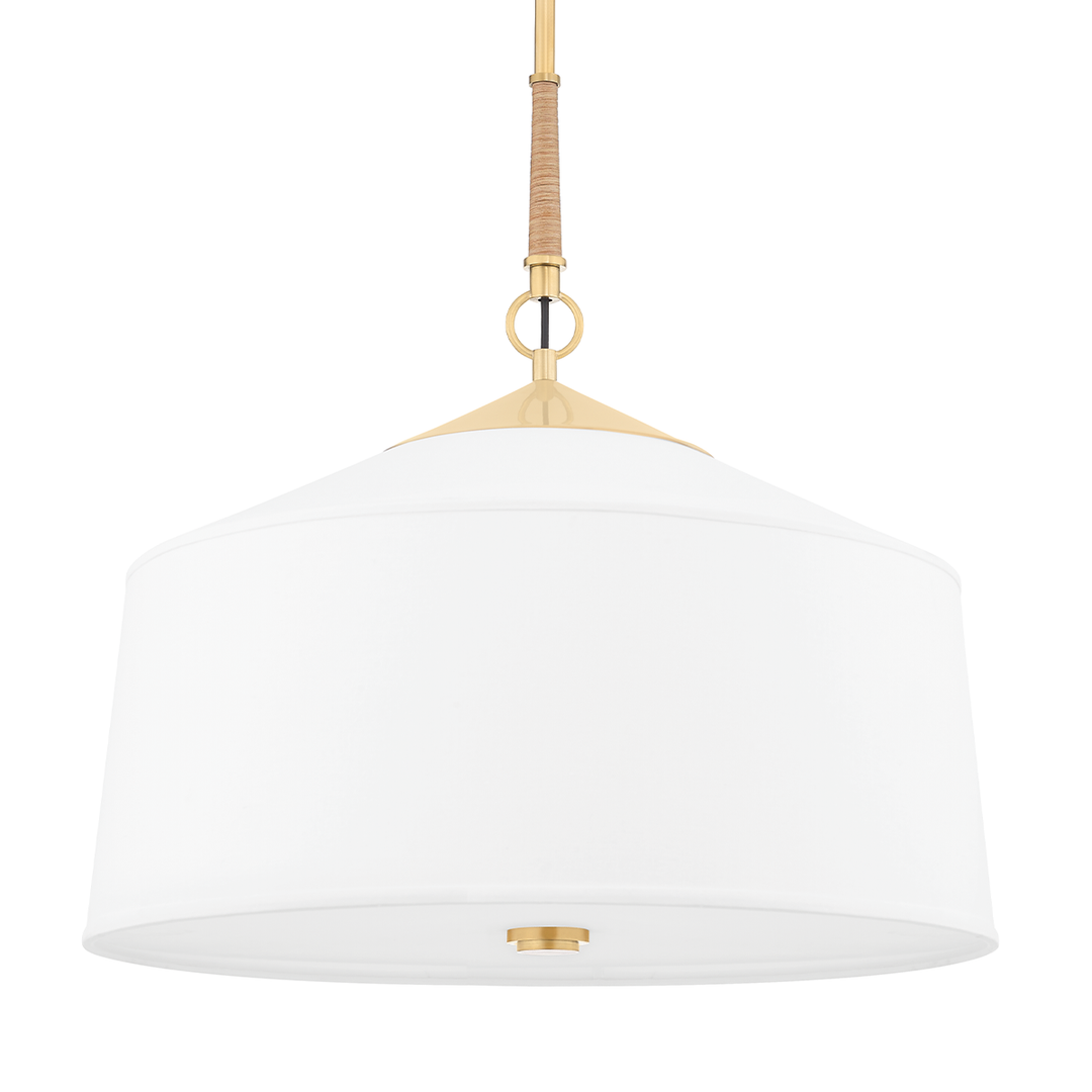 White Plans 3 Light Pendant Aged Brass-Hudson Valley-HVL-5223-AGB-Pendants-1-France and Son