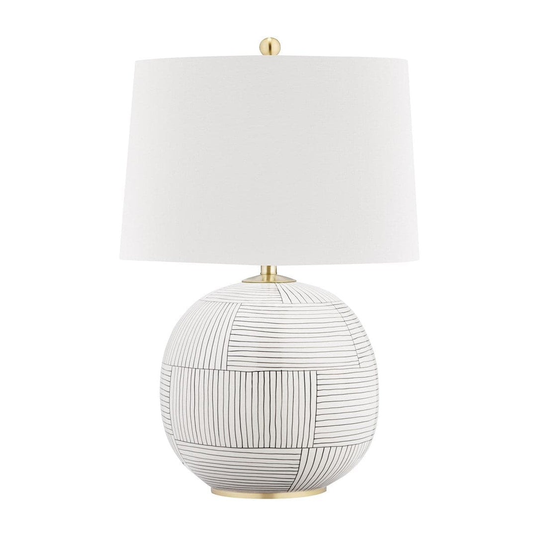 Laurel Aged Brass Table Lamp-Hudson Valley-HVL-L1380-AGB/ST-Table LampsStripe Combo-2-France and Son