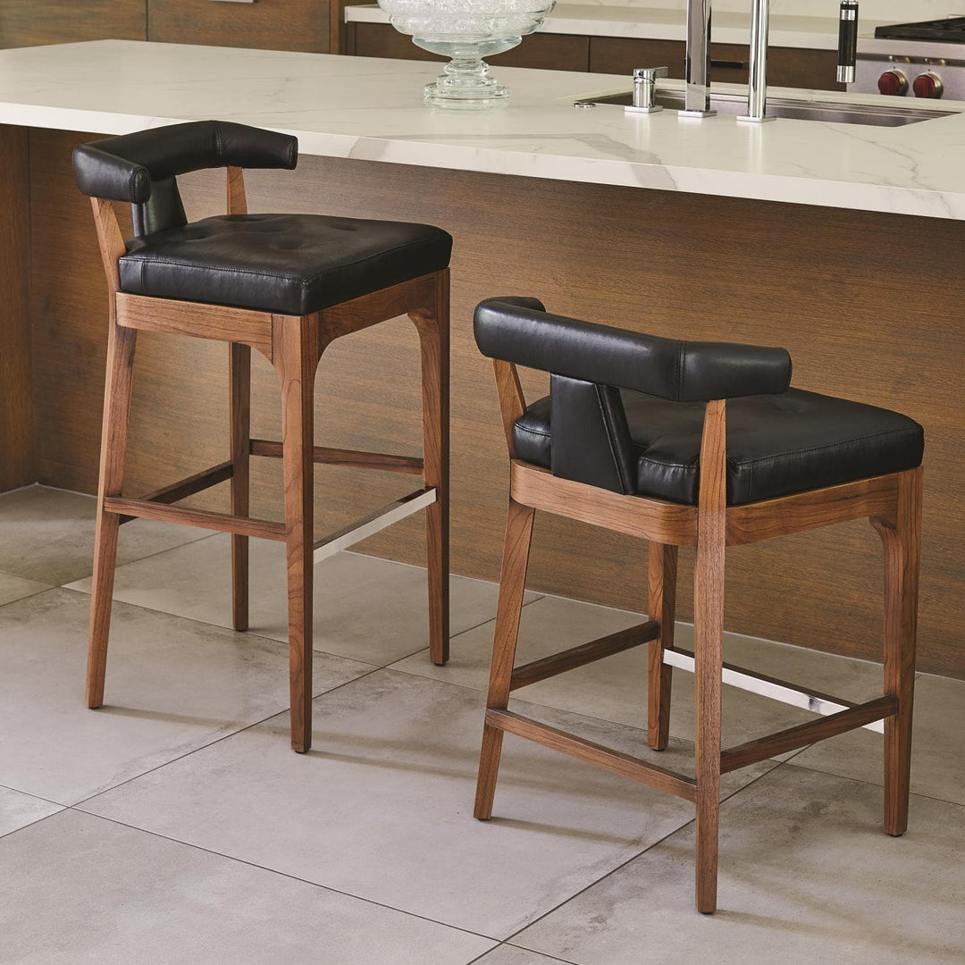 Moderno Bar Stool-Global Views-Bar StoolsIvory Marble Leather-4-France and Son