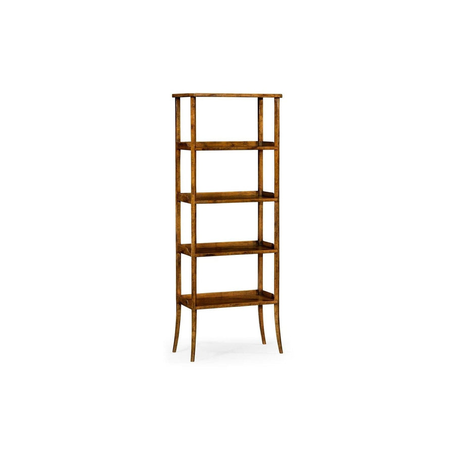 Casual Four-Tier Étagère-Jonathan Charles-JCHARLES-491100-CFW-Bookcases & CabinetsCountry Walnut-1-France and Son