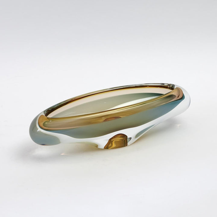 Bowl - Pistachio-Global Views-GVSA-6.60385-VasesMedium-Bubble Amber-Canoe Bowl-3-France and Son