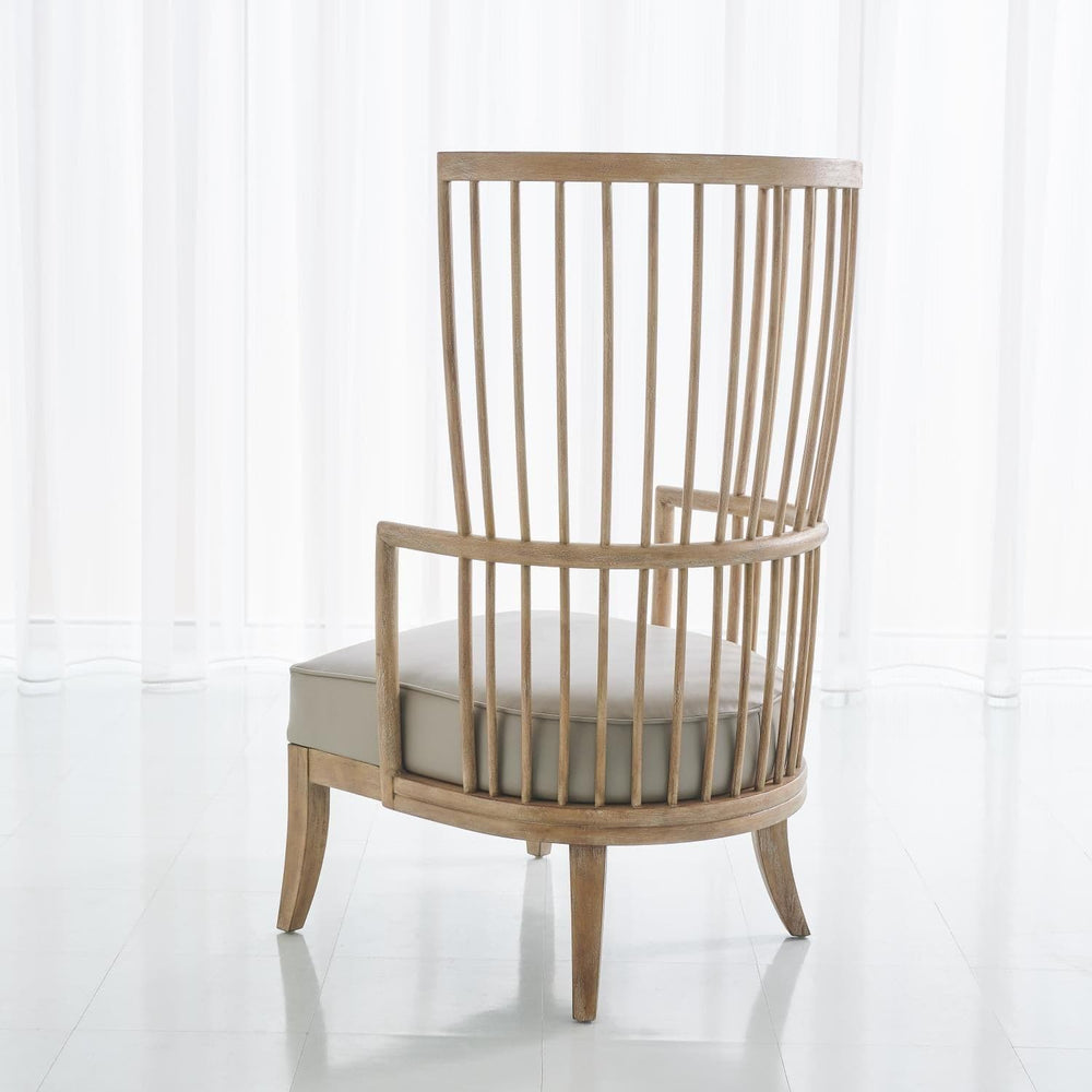 Spindle Wing Chair-Global Views-GVSA-7.20193-Lounge ChairsGrey Leather-2-France and Son