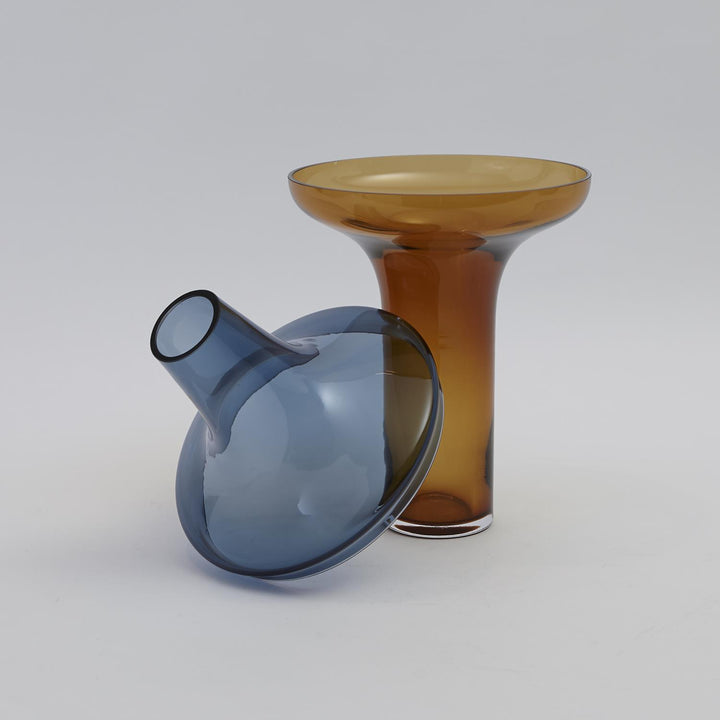 Tall Amber Over Cobalt Vase-Global Views-GVSA-6.60285-Decorative ObjectsLarge-5-France and Son