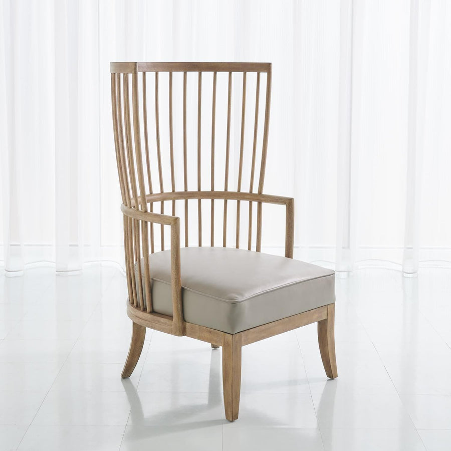 Spindle Wing Chair-Global Views-GVSA-7.20193-Lounge ChairsGrey Leather-1-France and Son