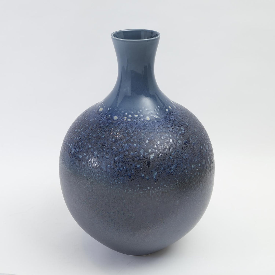 Sapphire Ombre Bottle-Global Views-GVSA-1.10556-VasesMedium-Sapphire Ombre Round Vase-3-France and Son