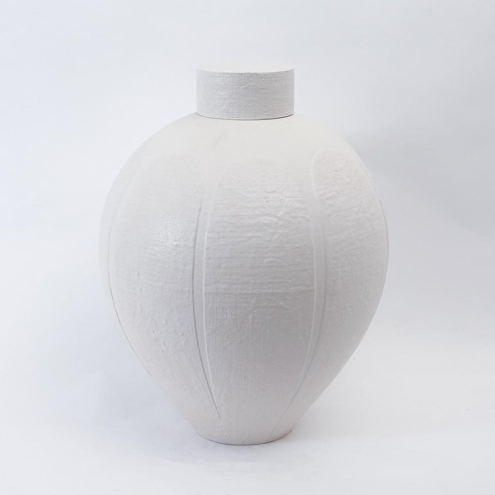 Linen Jar - Soft White-Global Views-GVSA-7.10172-Decorative Objects-2-France and Son