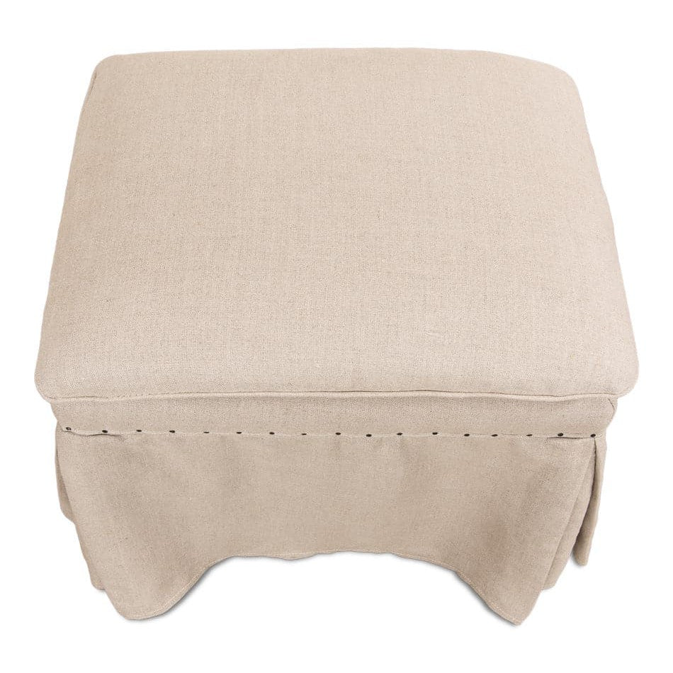 Draped Ottoman-SARREID-SARREID-27719-Outdoor Ottomans, Benches & Stools-2-France and Son