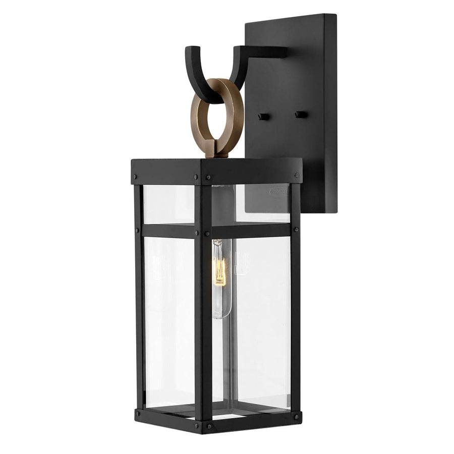Outdoor Porter - Small Wall Mount Lantern - LED-Hinkley Lighting-HINKLEY-2800BK-LL-1-Outdoor Post LanternsBlack-1-France and Son