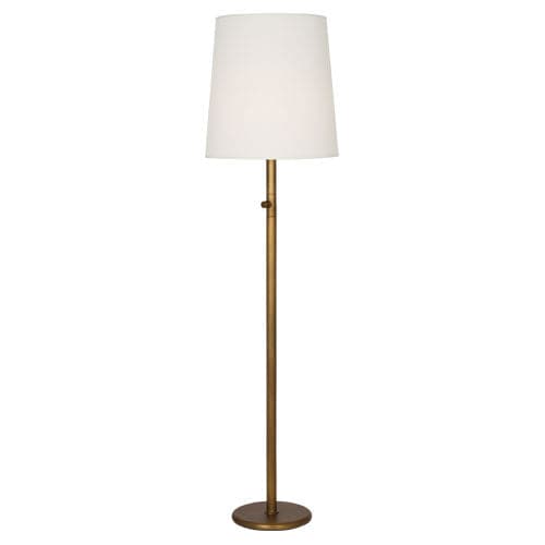 Rico Espinet Buster Chica Floor Lamp - Aged Brass Finished-Robert Abbey Fine Lighting-ABBEY-2804W-Floor LampsAged Brass Fondine Fabric-2-France and Son