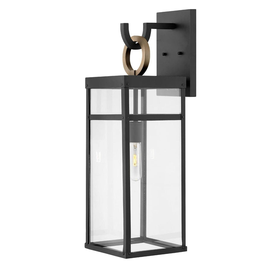 Outdoor Porter - Large Wall Mount Lantern-Hinkley Lighting-HINKLEY-2805BK-LL-Outdoor Wall SconcesBlack with Burnished Bronze accents-LED-1-France and Son