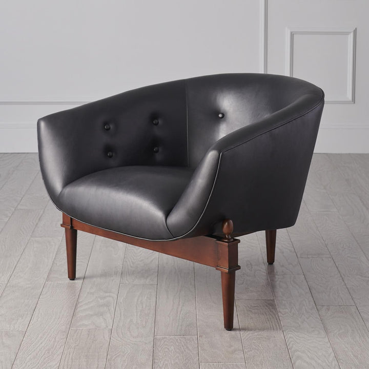 Mimi Chair - Black Marbled Leather-Global Views-GVSA-2650-Lounge Chairs-4-France and Son