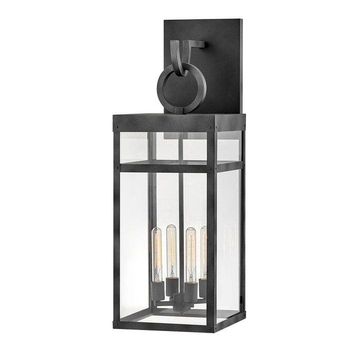 Outdoor Porter - Double Extra Large Wall Mount Lantern - 8.00 Watt-Hinkley Lighting-HINKLEY-2809DZ-1-Outdoor Post LanternsAged Zinc-1-France and Son