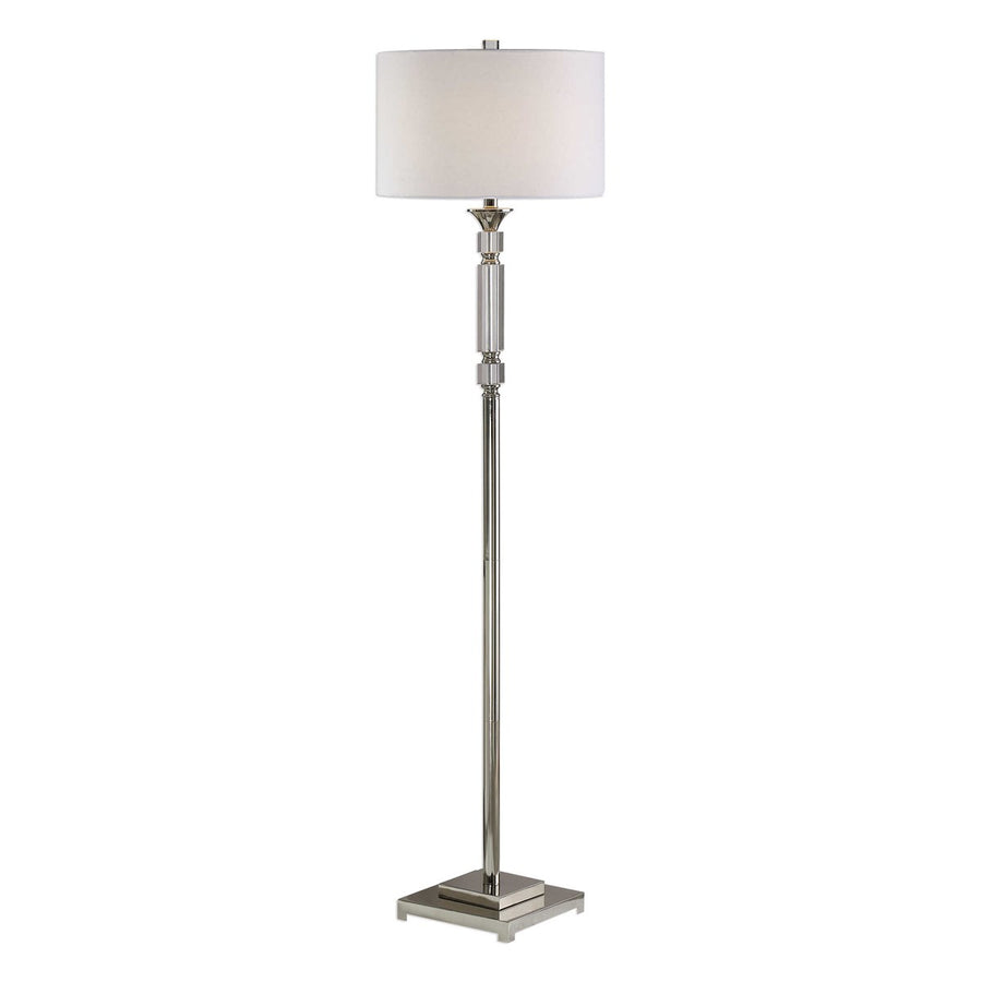 Volusia Nickel Floor Lamp-Uttermost-UTTM-28165-1-Floor Lamps-1-France and Son