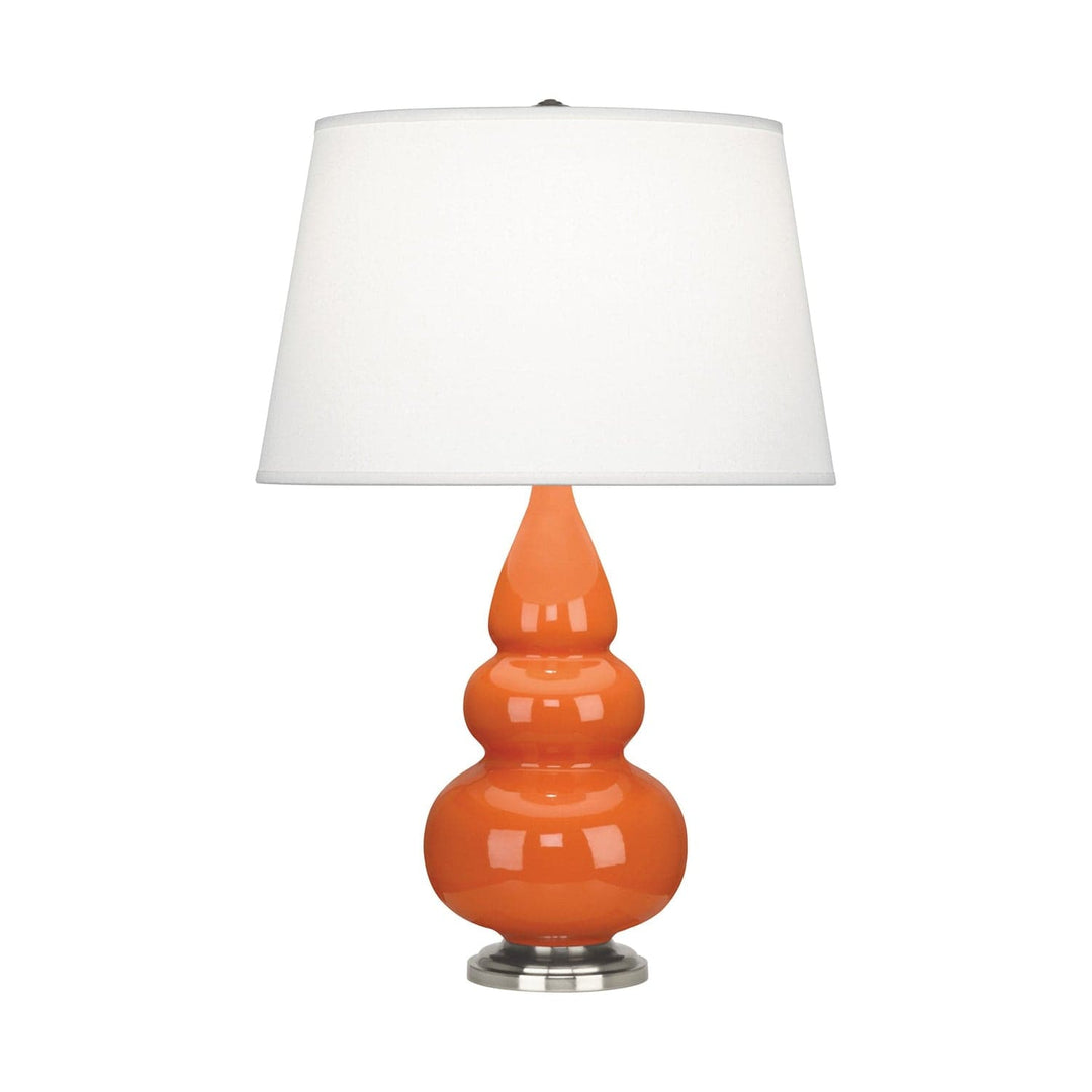 Small Short Gourd Accent Lamp - Antique Silver 24.375"H-Robert Abbey Fine Lighting-ABBEY-282X-Table LampsPumpkin-20-France and Son