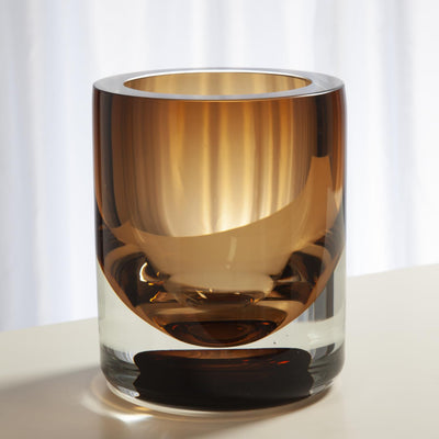 Thick Cylinder Vase-Global Views-GVSA-6.60432-VasesSmall-Amber Tobacco-1-France and Son