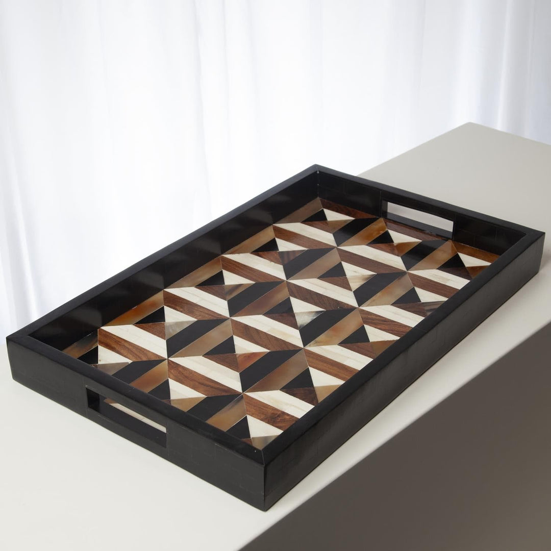 Triangle Marquetry Tray-Global Views-GVSA-9.93003-TraysSmall-3-France and Son