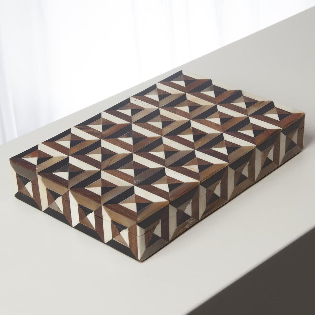 Triangle Marquetry Box-Global Views-GVSA-9.93001-Baskets & BoxesSmall-4-France and Son