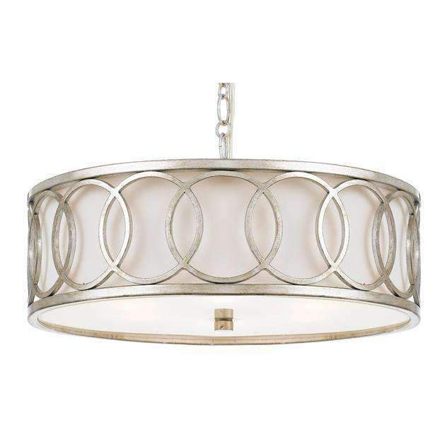 Libby Langdon Graham 6 Light Antique Silver Chandelier-Crystorama Lighting Company-CRYSTO-287-SA-Chandeliers-1-France and Son