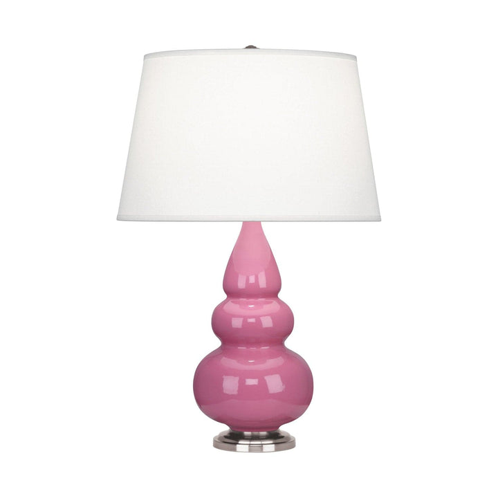 Small Short Gourd Accent Lamp - Antique Silver 24.375"H-Robert Abbey Fine Lighting-ABBEY-288X-Table LampsSchiaparelli Pink-23-France and Son