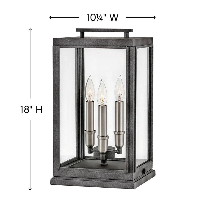 Outdoor Sutcliffe - Large Pier Mount Lantern-Hinkley Lighting-HINKLEY-2917DZ-LV-Outdoor Post LanternsAged Zinc-12v-3-France and Son