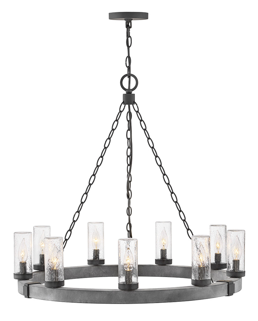 Outdoor Sawyer - Large Single Tier-Hinkley Lighting-HINKLEY-29208DZ-Outdoor ChandeliersAged Zinc-4-France and Son