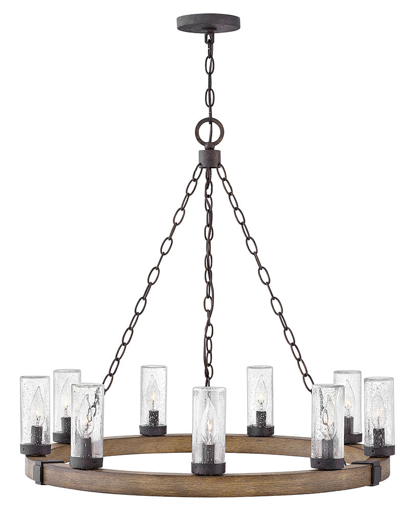 Outdoor Sawyer - Large Single Tier-Hinkley Lighting-HINKLEY-29208SQ-LL-Outdoor ChandeliersSequoia - W/LED Light-2-France and Son