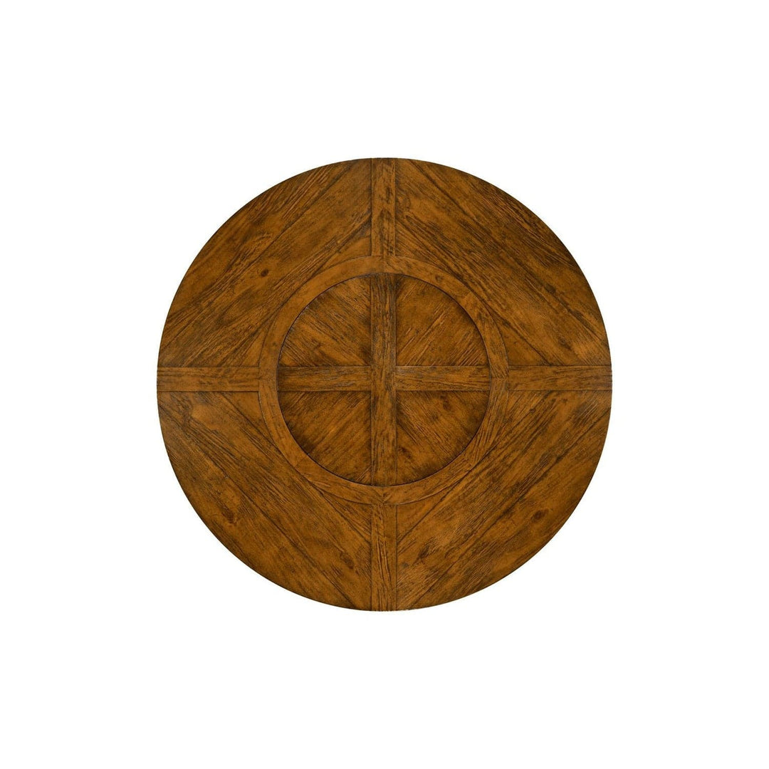 Circular Dining Table-Jonathan Charles-JCHARLES-491086-48D-CFW-Dining TablesCountry Walnut-48" Without Inbuilt Lazy Susan-45-France and Son