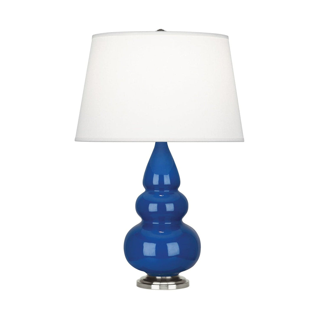 Small Short Gourd Accent Lamp - Antique Silver 24.375"H-Robert Abbey Fine Lighting-ABBEY-298X-Table LampsMarine Blue-14-France and Son