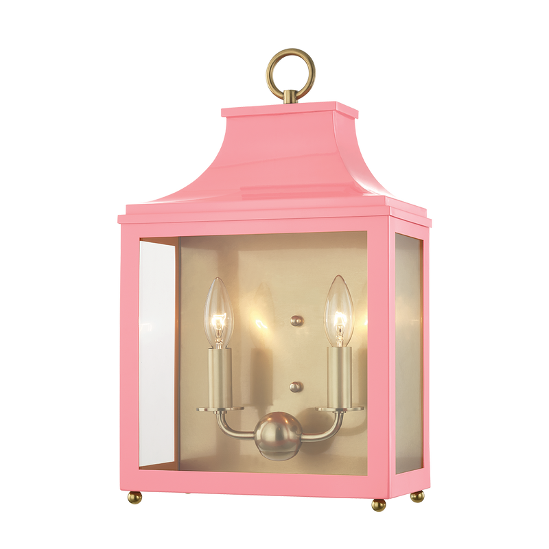 Leigh 2 Light Wall Sconce-Mitzi-HVL-H259102-AGB/PK-Wall LightingAged Brass/Pink-2-France and Son