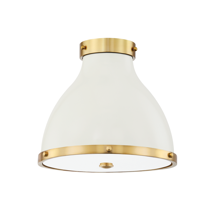 Painted No.3 2 Light Flush Mount-Hudson Valley-HVL-MDS360-AGB/OW-Flush MountsAged Brass/Off White-2-France and Son