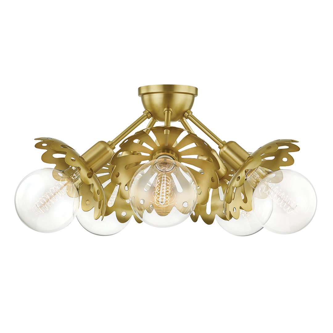 Alyssa 5 Light Semi Flush-Mitzi-HVL-H353605-AGB-Flush MountsAged Brass-1-France and Son