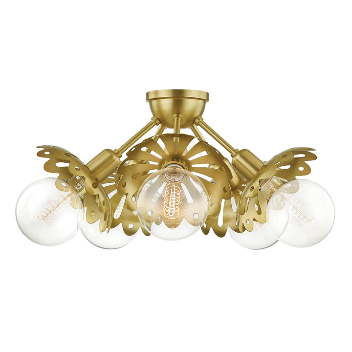 Alyssa 5 Light Semi Flush-Mitzi-HVL-H353605-AGB-Flush MountsAged Brass-1-France and Son