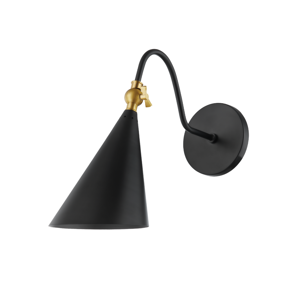 Lupe 1 Light Wall Sconce-Mitzi-HVL-H285101-AGB/SBK-Outdoor Wall SconcesAged Brass / Soft Black-2-France and Son