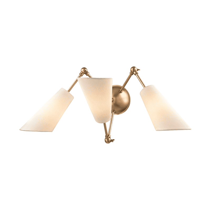 Buckingham 3 Light Wall Sconce-Hudson Valley-HVL-5300-AGB-Wall LightingAged Brass-1-France and Son