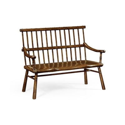 Rustic Style Dark Oak Country Bench-Jonathan Charles-JCHARLES-493538-TDO-Benches-1-France and Son