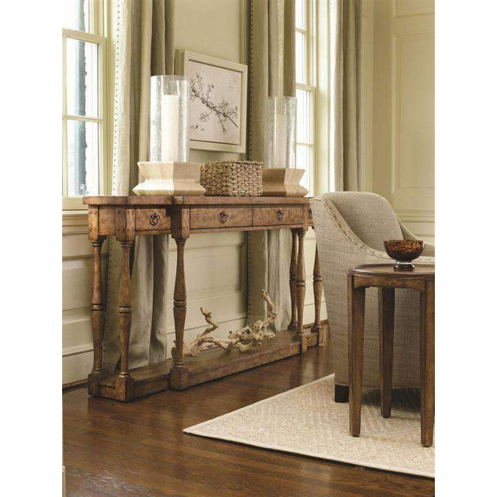 Sanctuary Four-Drawer Thin Console-Hooker-HOOKER-3005-85001-Console TablesEbony-5-France and Son