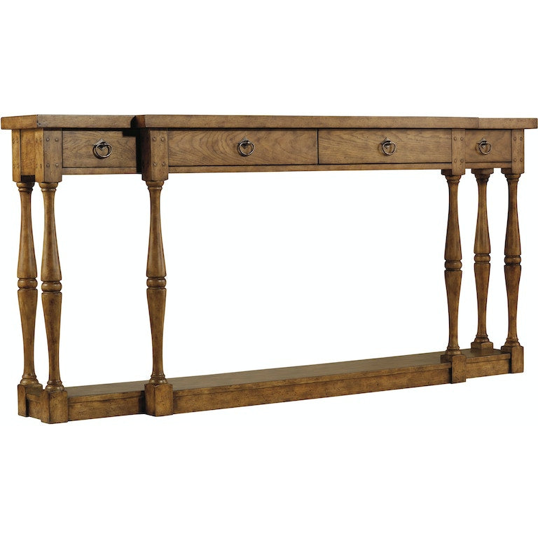 Sanctuary Four-Drawer Thin Console-Hooker-HOOKER-3001-85001-Console TablesDrift-2-France and Son