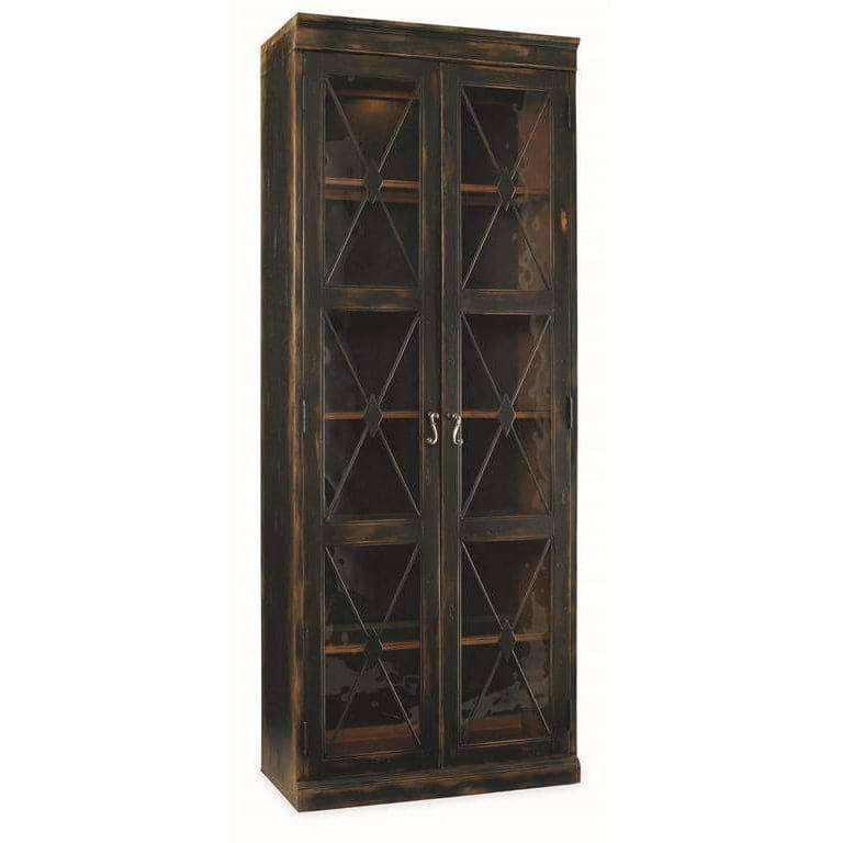 Sanctuary Two-Door Thin Display Cabinet - Ebony-Hooker-HOOKER-3005-50001-Bookcases & Cabinets-1-France and Son