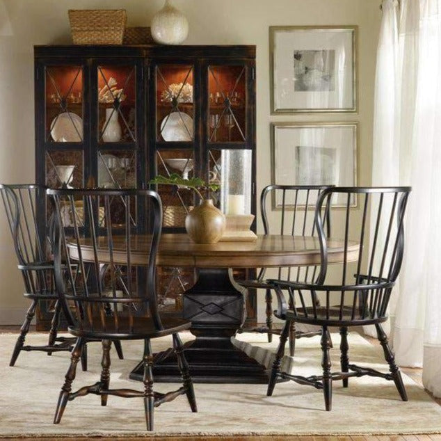 Sanctuary Spindle Side Chair-Ebony-Hooker-HOOKER-3005-75310-Dining Chairs-2-France and Son