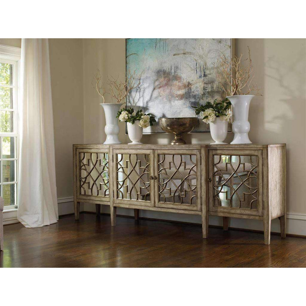 Sanctuary Four-Door Mirrored Console-Hooker-HOOKER-3013-85001-Sideboards & CredenzasSurf-Visage-3-France and Son