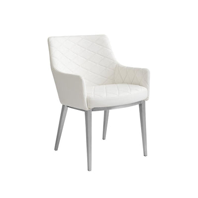 Chase Armchair-Sunpan-SUNPAN-30156-Dining ChairsWhite Faux Leather-9-France and Son