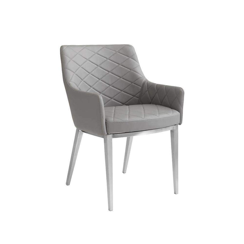 Chase Armchair-Sunpan-SUNPAN-30158-Dining ChairsGrey Faux Leather-1-France and Son