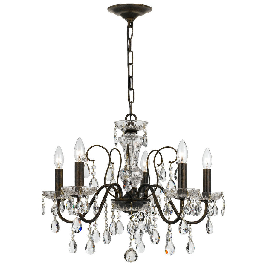 Butler 5 Light Crystal Chandelier-Crystorama Lighting Company-CRYSTO-3025-EB-CL-MWP-Chandeliers-1-France and Son