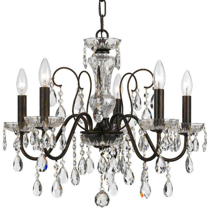 Butler 5 Light Crystal Chandelier-Crystorama Lighting Company-CRYSTO-3025-EB-CL-MWP-Chandeliers-2-France and Son