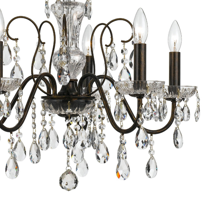 Butler 5 Light Crystal Chandelier-Crystorama Lighting Company-CRYSTO-3025-EB-CL-MWP-Chandeliers-3-France and Son