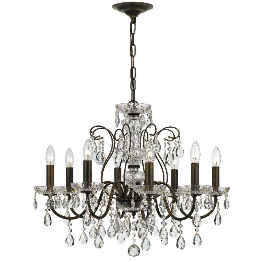 Butler 8 Light Crystal Chandelier-Crystorama Lighting Company-CRYSTO-3028-EB-CL-MWP-Chandeliers-1-France and Son