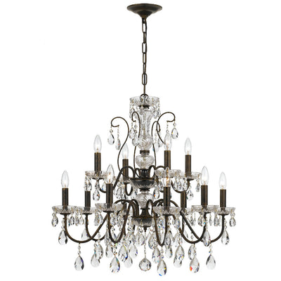Butler 12 Light Crystal Chandelier-Crystorama Lighting Company-CRYSTO-3029-EB-CL-MWP-Chandeliers-1-France and Son