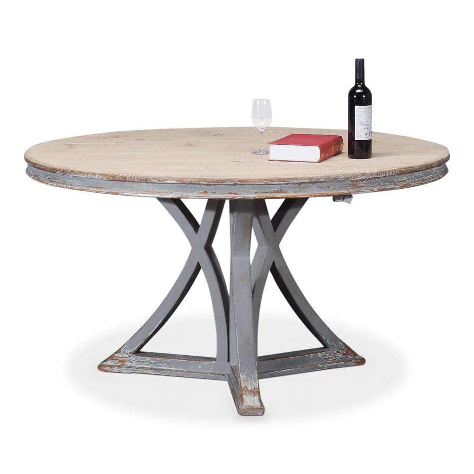 French Country Round Dining Table-SARREID-SARREID-30537-Dining Tables-3-France and Son