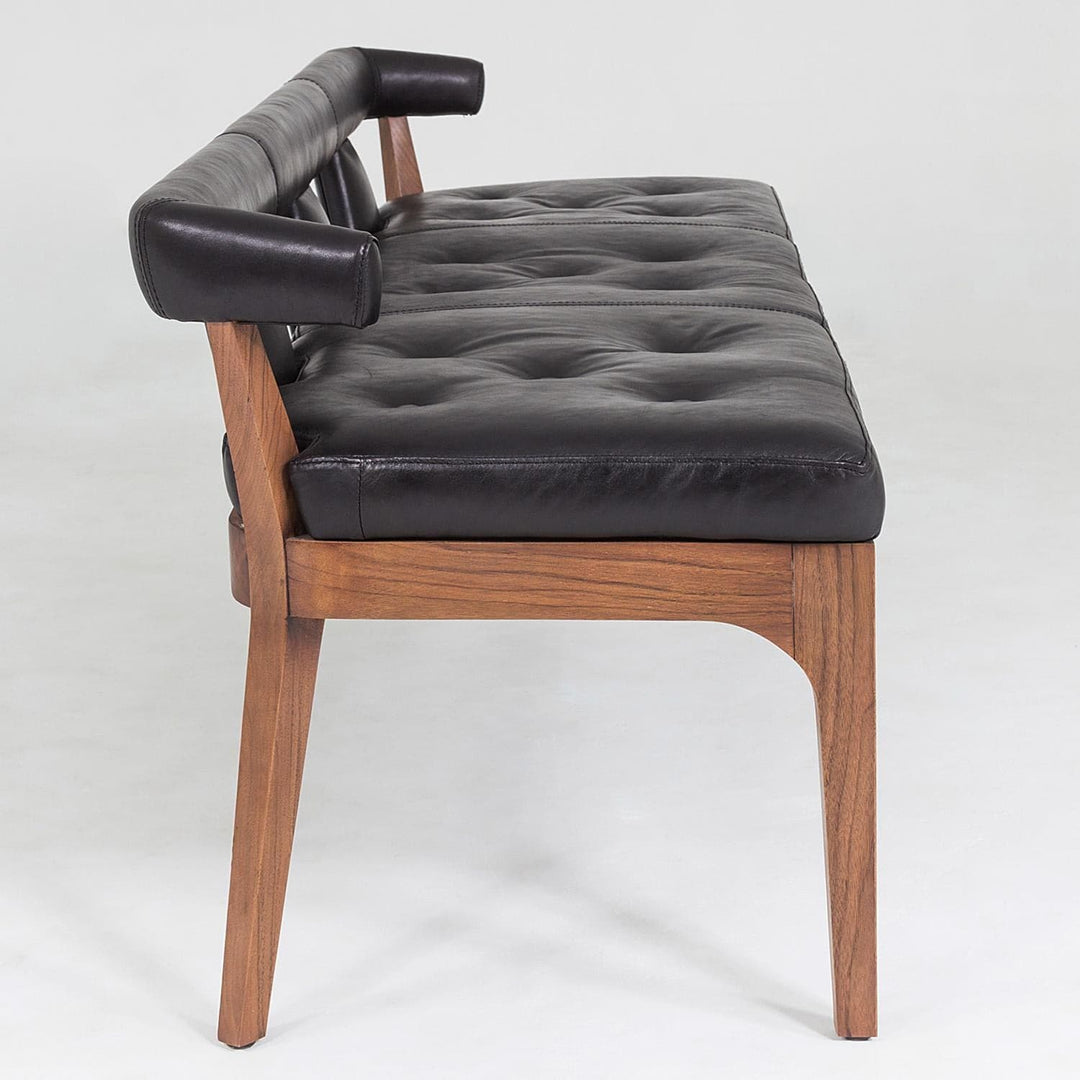 Moderno Bench-Black Marble Leather-Global Views-GVSA-2581-Benches-3-France and Son